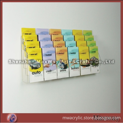 Acrylic four-layer elegant wall mounted transparent brochure/leaflet stand/holder